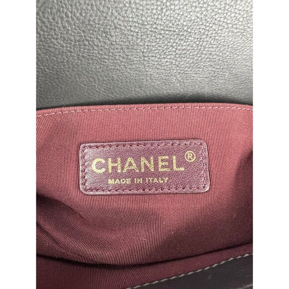 Chanel Small Boy Flap Quilted Goat Hair Gray Leather Shoulder Bag RARE - Picture 5 of 16